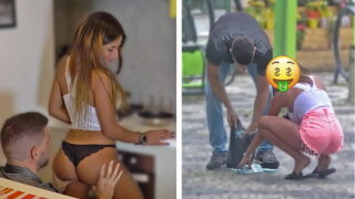 Sexy Brazilian Hot babe Changes Her Attitude When She Sees His Cash